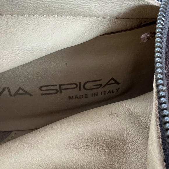 Via Spiga Brown Suede Lace Up Wedge Boots Size 7 1/2 - Picture 9 of 10